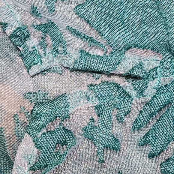 Cut Loose Round Neck Teal Sheer Button Front Jacket sz XL - Picture 7 of 12